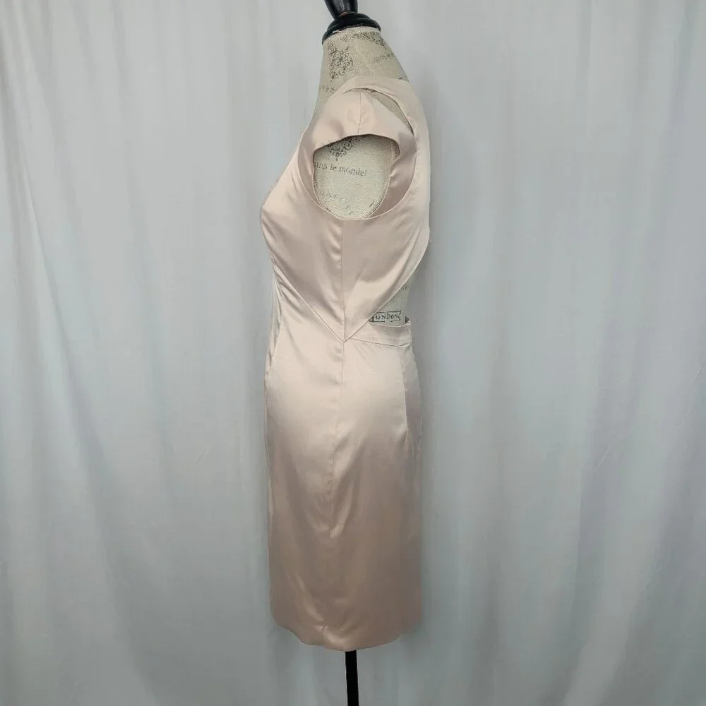 Black Halo Champagne Dress 6 Sheath Satin - Picture 5 of 12